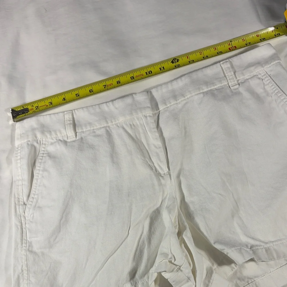 J. Crew womens white basic flat front 5" inseam Bermuda shorts - size 14 - Picture 10 of 10